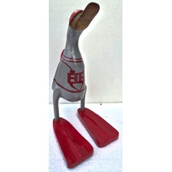 canard plongeur rouge&gris