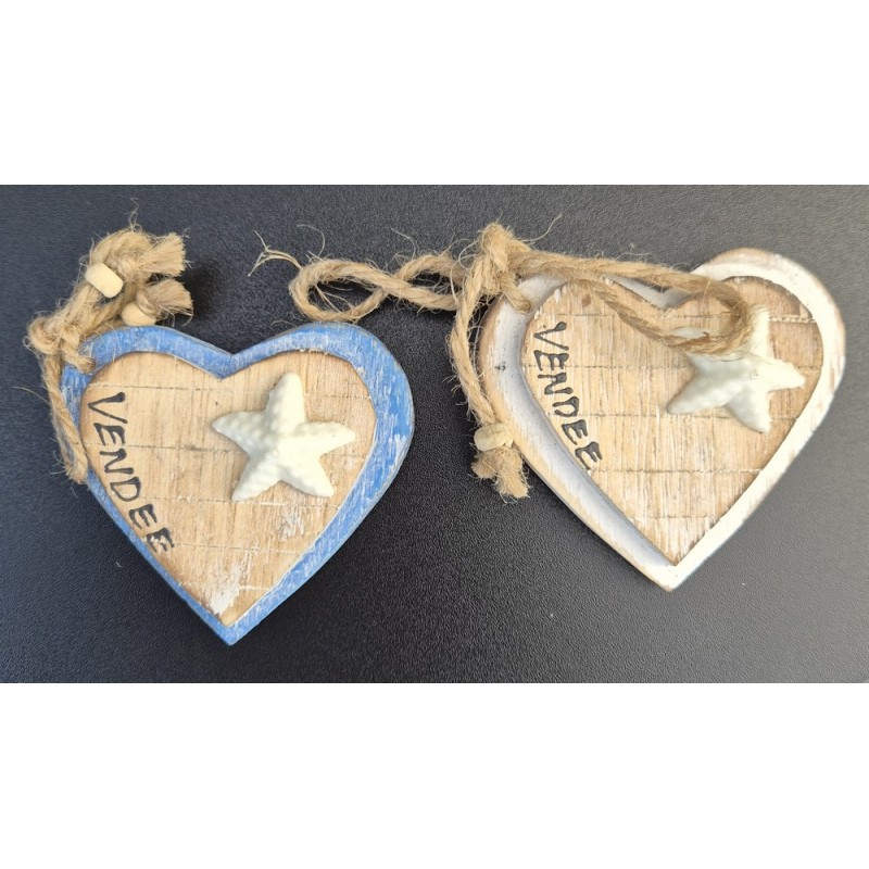 magnets en bois coeur