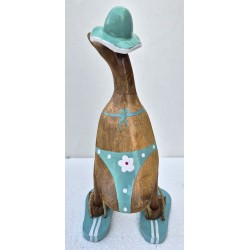 canard bikini fleurs bleu clair