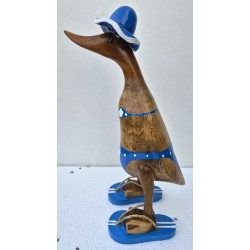 canard bikini fleurs bleu