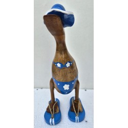 canard bikini fleurs bleu